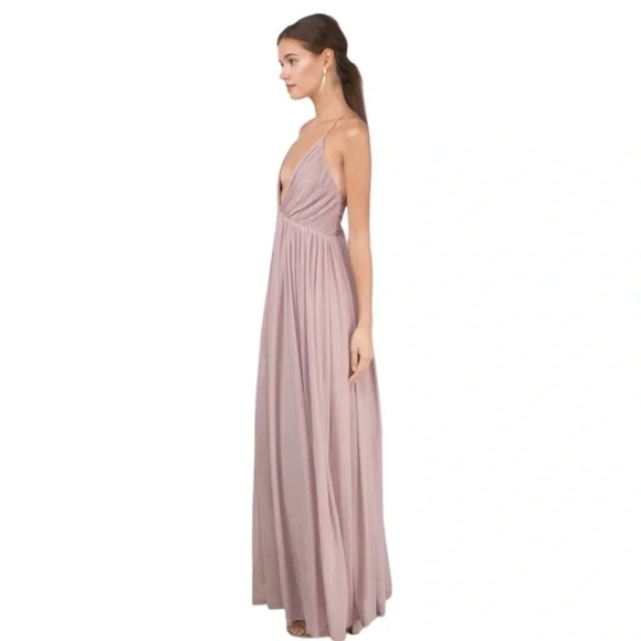 Tobi Jamee Plunging Neckline Maxi Dress NWT | Mauve | Size S - Picture 3 of 10